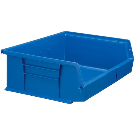 Quantum Storage Systems Storage Bin, Plastic, Blue, 5 in H, 16-1/2 in W QUS245BL